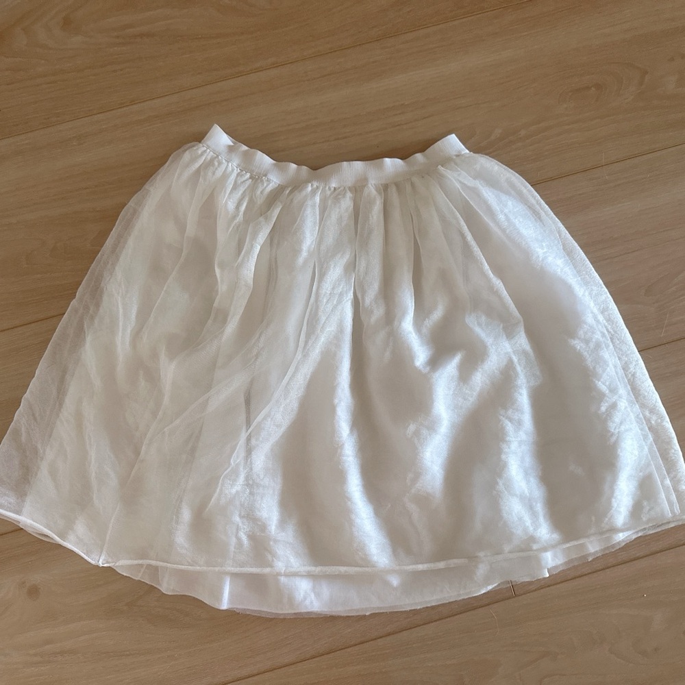 RED Valentino White Mini A-Line High-Low Skirt